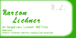 marton lichner business card